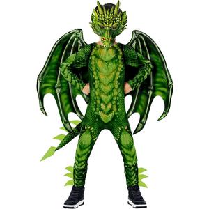 Morph Dragon Costume For Kids, Dragon Wing Costumes For Boys, Halloween Costumes Kids, Boys Halloween Costume (Medium, Green)