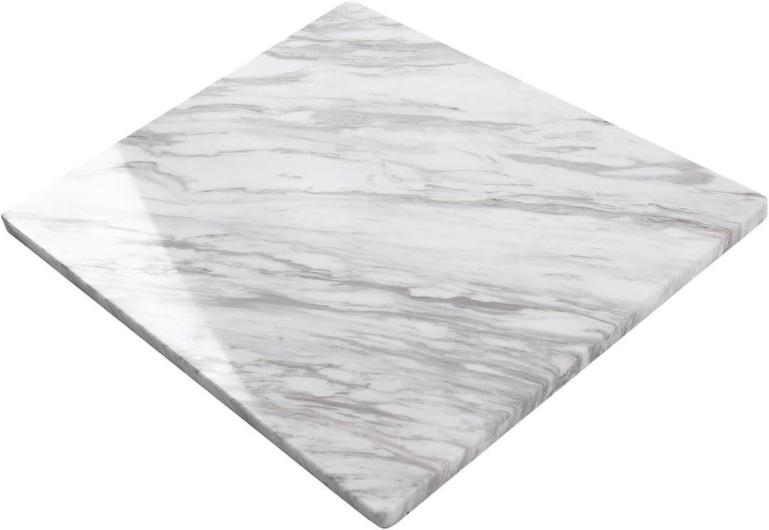 Natural Marble Cutting Board For Kitchen, 16 x 20 Inch Marble Slab Pastry Board With Non-Slip Feet For Baking, Cheese, Charcuterie, Chocolate, White Gray Net Veins