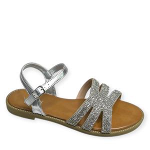 SM New York Kids Casual Sandal, Silver, Size 3