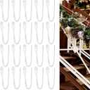 20 Pcs Christmas Garland Ties Clear Plastic Banister Garland Ties 10 Inches Decorative Reusable Soft Anti Scratch Garlands Hanger for Mantel Fences Home Xmas Holiday Craft Wrapping