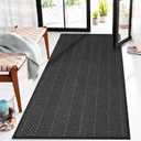 3 x 6 Heavy Duty Front Door Mat Indoor Outdoor Entrance, Easy Clean Non-Slip All Weather Commercial Floor Mat for Entryway, No Curling Waterproof Vinyl Welcome Mat (36" x 72", Charcoal Grey)