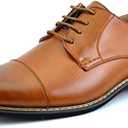 Bruno Moda Italy Prince Men's Classic Modern Oxford Wingtip Lace Dress Shoes (9.5 Wide, Brown)