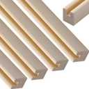 Sintuff 4 Pack 36" U-Channel Framing 1/4'' Inside Dimension Wooden Poplar U-Channel for Stained Glass Projects for Dly Glass Windows & Crafts & Photo Frame