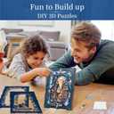 Endless Limit 3D Wall Decoration, Wood Wall Art Aesthetic Table Decor Stacking Carving Panels Spooky Home Decoration for Living Room Bedroom House(9"x10") (Blue)