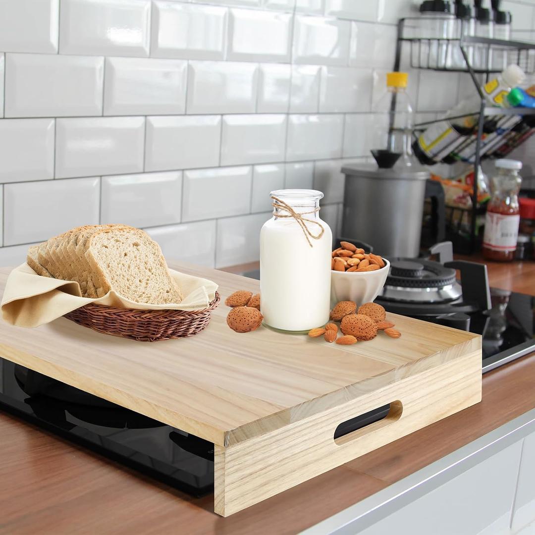 Ziliny 21. 2 x 14. 7 Inch Wooden Rv Stove Top Cover Stove Top Sink Cover Noodle Cutting Board for Electric Gas Burners Sink Noodle Board