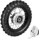 10" Dirt Bike Tire Rear Tire Assembly 2.50-10 Rear Wheel Rim Assembly with 1.410 Rim & 12mm Bearing for 50cc-110cc Road Dirt Pit Bike