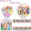 Princess Birthday Party Supplies, 20 Plates, 20 Napkins and 1 Tablecover for Girls Party Supplies, Princess Theme Party Decorations