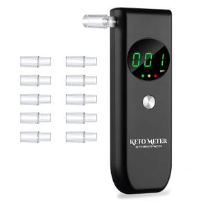 Professional Ketone Breath Analyzer Portable Breath Ketosis Meter for Ketosis Testing - High Precision Ketone Breath Tester with 10 Mouthpieces for Tracking Your Ketones