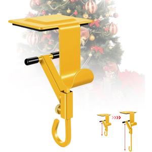 No-Drill Fireplace Stocking and Garland Hanger for Mantel 2-in-1 Adjustable Heavy Duty Christmas Hooks, Tool-Free Clip-On Design Holds Stockings Garland Securely for Indoor Outdoor Decor (1-gold)