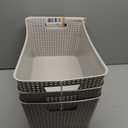 BINO | Plastic Storage Baskets, 22 Liter - 3 Pack, Natural Grey | THE WOVEN COLLECTION | Storage Basket for Shelves | Woven Storage Baskets for Organizing Bins | Pantry Shelf Organizer | Container Bin