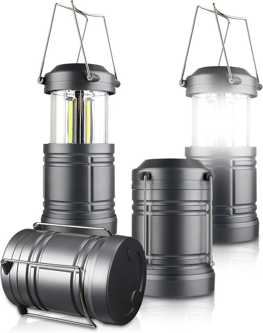 LED Camping Lantern for Power Outages, Battery Powered, Emergency Lanterns for Hurricane, Outdoor Use, 4 Pack