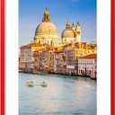 wyooxoo 20x30 Poster Frame Made Of Solid Wood Red Picture Frames Display Pictures 16x24 with Mat or 20x30 Without Mat Colorful Frame For Horizontal Vertical Wall Mounting
