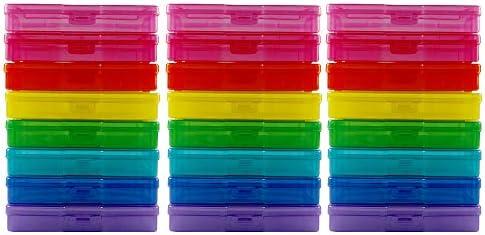 Novelinks Photo Case - 4" x 6" Storage Boxes - 24 Pack Multi-colored Photo Organizer