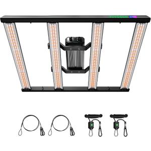 VIVOSUN LumaLight 320W LED Grow Light, Full Spectrum Indoor Plant Light with Deep Canopy Penetration, Smart Dimmable LED Bar Lamp for Vegetables, Herbs, Flowers, 3x3ft Coverage, GrowHub Compatible