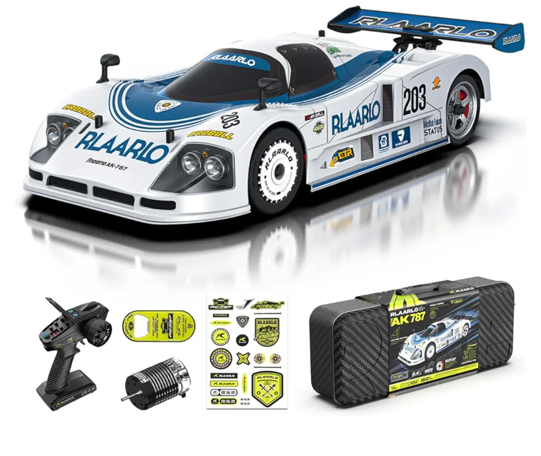 AMORIL RLAARLO 1/10 AK-787 Super Fast Brushless RC Drift Cars for Adults,Max 200KM/H Carbon Fiber On-Road Supercar with 3660 3900KV Brushless Motor,120A ESC,9KG Metal Servo,Waterproof Suitcase