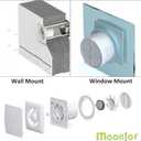 4" Exhaust Fan, 50CFM Quiet Small Window Wall Mount Vent Extractor Fan for Kitchen Bathroom Workshop Garage (US Cord)