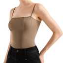 SUUKSESS Women Bustier No Boning Corset Tops Fitted Going Out Y2k Cami Tank Tops (Brown, XS)