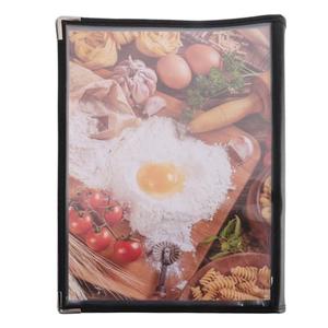 Pasuihcay Transparent Restaurant Menu Covers for A4 Size Book Style Cafe Bar 8 Pages 16 View TWO Pack