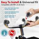 SEDDOX Office Chair Wheels Replacement Set of 5 - Dual 2 Inch Soft Chair Casters for Hardwood Vinyl Tile - Heavy Duty & Safe for All Floors - Fit Most Computer Gaming & Desk Chairs - Black