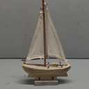 Wood Sailboat Decor Nautical Decoration for Home, 10.75" H Vintage Sail Boat Model Ship Rustic Beach Ocean Theme Tabletop Decor for Bathroom Living Room Party Decor (Rustic Wood)