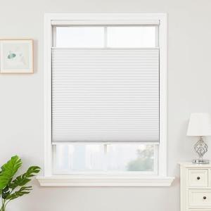 Joydeco No Drill Blackout Cordless Cellular Shades, 70" W x 96" H, White | Top Down Bottom Up Blinds, No Drill Installation, Thermal Insulated and UV Protection for Home & Office