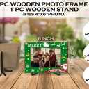 5 x Qiwog Merry Christmas Picture Frame, Winter Holiday Decorations Holiday Gifts, Santa Theme Photo Frame Signs, Wooden Tabletop Photo Frame With Stand, Christmas Frame Gifts for Family Friends-C07