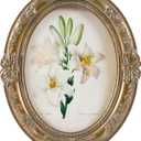 Vintage Picture Frames 5x7 Oval Bronze Antique Ornate Picture Frames with Embossed Flower,Tabletop and Wall Mount,Glass Front,Retro Victorian Home Decor,Photo Gallery Wall Decor