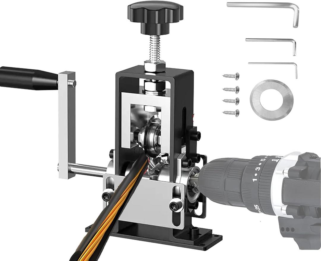 Wire Stripper Machine for Power Drill, Wire Stripper for Leftover Cable, 0.04"-1" Wire Stripping Machine, Wire Stripping Tool for 1-25mm Scrap Wire