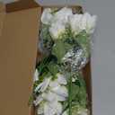 4 Bundles Artificial Tiger Lily Silk Flowers Faux Fake Lilies Plants for Wedding Bouquet Home Party Indoor Table Hotel Office Vases Floral Arrangements Outdoor Garden Decor (White)