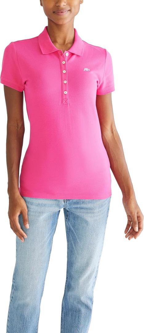Aeropostale Womens Aero Solid A87 Polo (Large, Fucshia Purple)