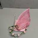 Waipfaru Fairy Wings Costume for Adults and Girls, Butterfly Wings Set with Floral Garland Wand Elf Ears for Women Halloween, Cosplay, Party, Pink