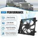 JDMSPEED Engine Cooling Radiator Fan Assembly Compatible with Jeep Wrangler 2012-2017 Wrangler JK 2018 3.6L Replace#621-601 68143894AA 68143894AB