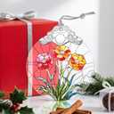 4 x Christmas Ornaments: Stained Glass Ornament, Birth Flower Ornament, Christmas Tree Ornaments & Xmas Tree Decorations Exquisite Holiday Decor, Birth Flower Gifts Perfect Holiday & Xmas Gifts - Jan