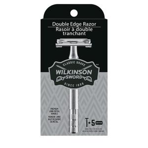 Wilkinson Sword Double Edge Razor for Men With 5 Double Edge Razor Blades Refills