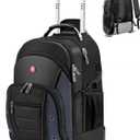 star cloud Rolling Backpack with Wheels, USB & Type-C Charging Port, 21x14x9 Water Resistant Wheeled Backpack, 17.3" Roller Laptop Backpack, Carry On Luggage for Business Travel College Work Bag