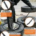 39in Tire Bars Tools for Semi Tires, Tire Iron Set with Anti-Vibration Handles, Solid Tire Spoons Irons for Mounting & Demounting Tires, Semi Truck Tire Changing Tools for Semi, Tractor