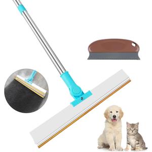Carpet Rake for Pet Hair Removal - Heavy-Duty Metal Scraper & Lint Brush with 45" Adjustable Handle, Reusable Large Pet Hair Remover Tool for Carpets, Rugs, Mats, Couch, Pet Beds,Furniture