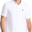 Izod Men's Advantage Performance Short Sleeve Fashion Polo Shirt Medium White