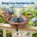 VIVOHOME Deck Mounted Bird Bath with Solar Fountain, Outdoor ABS Birdbath Bowl with Adjustable Metal Clamp, Solar Powered Pump for Railing, Fence, Balcony, 1.45 Gallons, Bronze