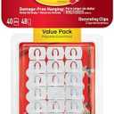 Command Decorating Clips, 40 Clips and 48 Strips, Damage-Free Hanging Light Clips with Adhesive Strips, No Tools Small Wall Clips for Hanging Lights and Cables