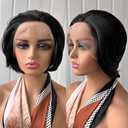 Black Pixie Cut Wigs Short Lace Front Wigs for Women Synthetic Wig