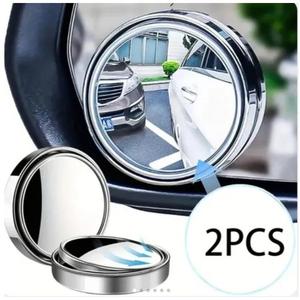 Blind Spot Mirror, 2" Round HD Glass Frameless Convex Rear View Mirrors Exterior Accessories with Wide Angle Adjustable Stick for Car SUV and Trucks, Pack of 2