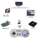 ZAMPAM 2 Pack 2.4GHz Wireless USB Controller Compatible with SNES Games & Nintendo Switch 1, Retro USB Gamepad for Windows PC, Mac, Linux, Raspberry Pi, RetroPie Classic Design, Plug & Play