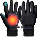 Winter Gloves for Women Men: Water Resistant Thermal Gloves for Running, Cold Weather Touchscreen Gloves for Snow (X-Small, Black)