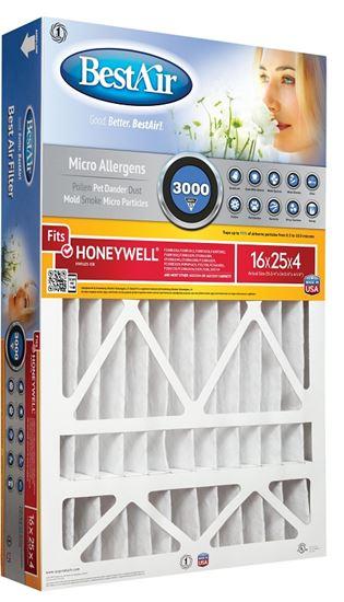 BestAir HW1625-13R-XCP3 Air Cleaning Furnace Filter, 16 in L, 25 in W, 13 MERV, 1500 to 1900 MPR, Cardboard Frame -