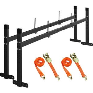 JY PERFORMANCE Ladder Rack for Trailer, Universal Trailer Roof Ladder Rack with Stoper, 5.77-8.65 ft Adjustable for Enclosed and Open Trailer, 400 LBS Capacity, Black