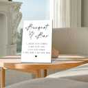 Flower Bouquet Bar Sign, Bridal Shower Sign 8 x 11, Flower Bar Wooden Sign with Stand, Wedding Welcome Sign, Elegant Minimalist Style Wedding Table Top Decor for Wedding Reception Bridal Shower -03