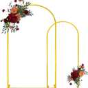 Gold Metal Arch Backdrop Stand 2 Set 7.2FT, 6FT Wedding Arch Stand Arched Door Frame for Birthday Party Baby Shower Ceremony Indoor Outdoor Celebration Decor (7.2FT, 6FT)