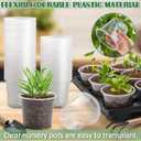 RooTrimmer 12 Cell Nursery Pot Trays 5 Pack with 4 Inch Clear Plant Pots 60 Pack, Thick Sturdy Seeds Starting Germination Shuttle Carrying Trays, Black Small Planter Nursery Propagation 5 Sets