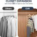 Velvet Hangers 50 Pack, Non Slip Stackable Clothes Hangers with Cascading Hooks, Ultra Thin and Space Saving Felt Hangers with Tie Bar, 360 Swivel Hooks, Heavy Duty for Suit Coat Shirt Pant- Ivory
